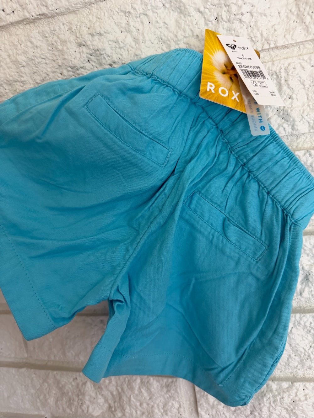 Roxy Girls' Una Mattina Bright Pink, Lime & Turquoise Elastic-Waist Shorts Trio - Picture 4 of 6